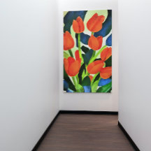 Tulipas Em Fortes Cores Vermelhas Arte Floral