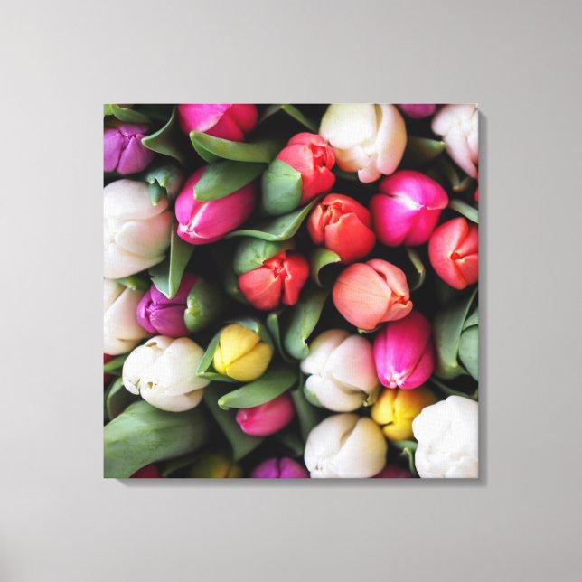 Impressão Em Tela Tulipas Flores Coloridas Páscoa (Frente)