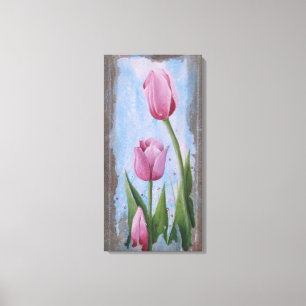 Impressão Em Tela Tulipas Rosa