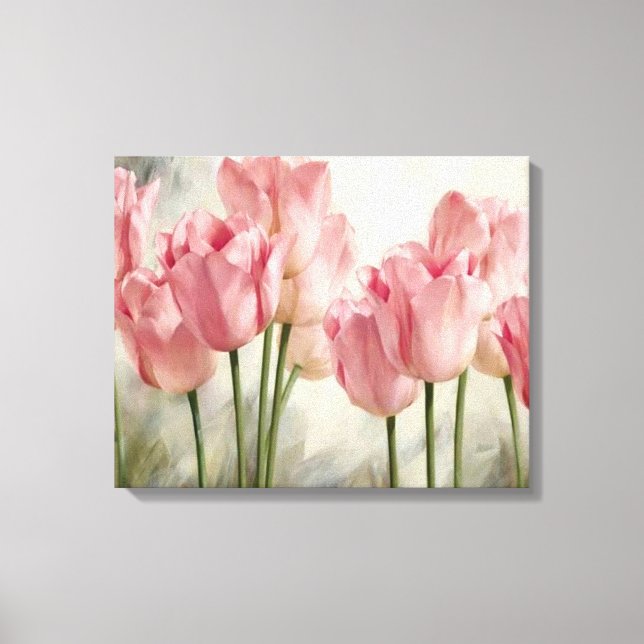 Impressão Em Tela Tulipas Rosa (Frente)