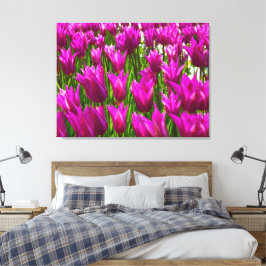 Impressão Em Tela Tulipas roxas em Keukenhof Holland Premium molhada