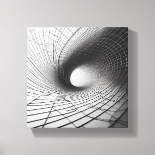 Impressão Em Tela Túnel Abstrato Minimalista Moderno em Arame - 3D 