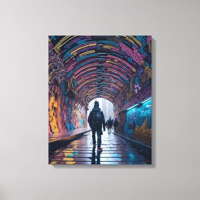Impressão Em Tela Túnel De grafite De Arte (Frente)