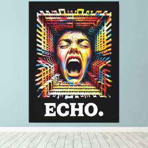 Impressão Em Tela Túnel Geométrico Dramático Pop Art Grito de Eco