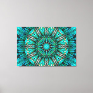 Impressão Em Tela Turquesa Art 1.O Embalado