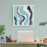 Impressão Em Tela Turquesa, Azul Escuro e Agatos Brancos<br><div class="desc">Turquesa,  Azul Escuro e Agato Branco Marble Roda a canvas de Arte Digital.</div>