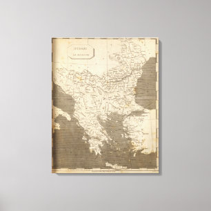 Impressão Em Tela Turquia no mapa de Europa por Arrowsmith