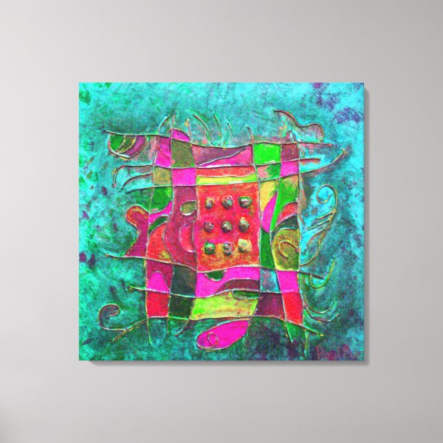 Impressão Em Tela "Turquoise Open", por Paul Buică (Frente)