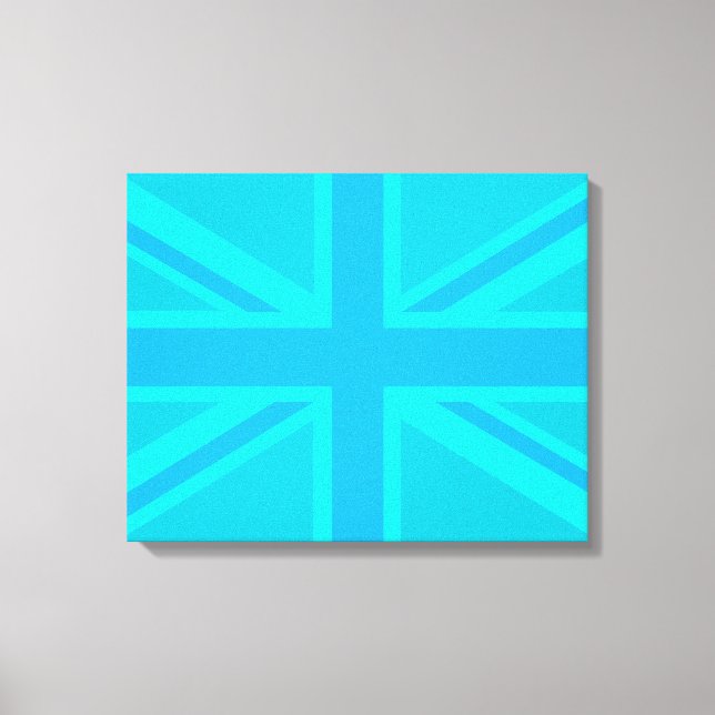 Impressão Em Tela Turquoise Union Jack British Flag Design (Frente)