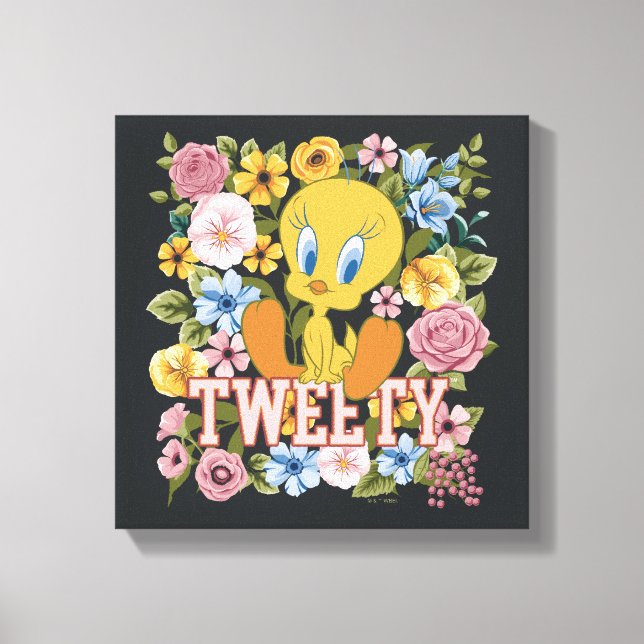 Impressão Em Tela TWEETY™ Floral Embroidery Graphic (Frente)