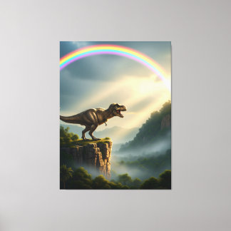 Impressão Em Tela Tyrannosaurus T-Rex Rainbow