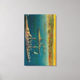 Impressão Em Tela U.S. Navios de guerra ancoradas em Long Beach