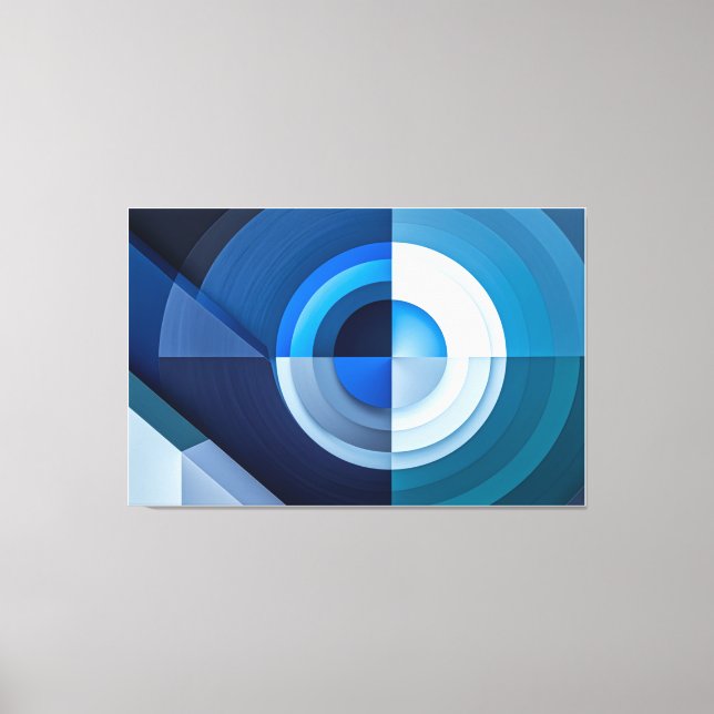 Impressão Em Tela uego de Formas - Arte Abstracto en Azul  (Frente)