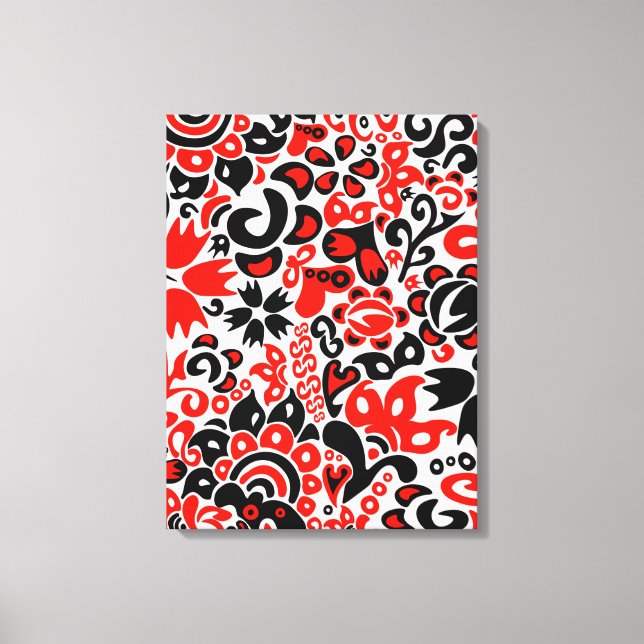 Impressão Em Tela Ukrainian ethnic folk art floral pattern absrtact  (Frente)