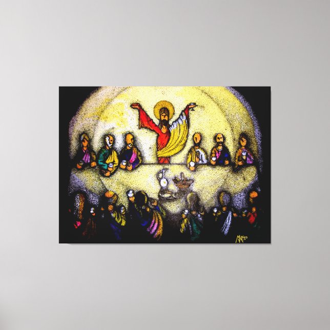 Impressão Em Tela ÚLTIMA CENA LAST SUPPER Mix, tinta y acrilicos (Frente)