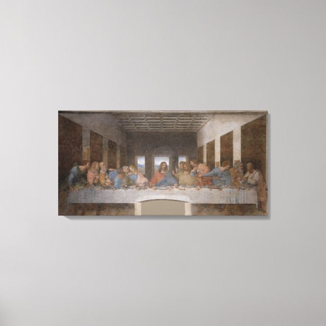 Impressão Em Tela Último jantar da Vinci de Leonardo 32x16 personali (Frente)