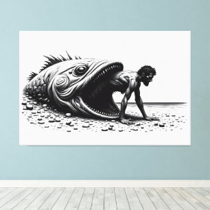Impressão Em Tela Último peixe a Nineveh