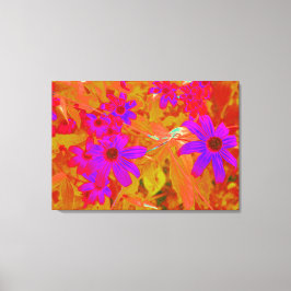 Impressão Em Tela Ultra-violeta, magenta e flores silvestres vermelh