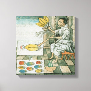 Impressão Em Tela Um artesão asteca da pena