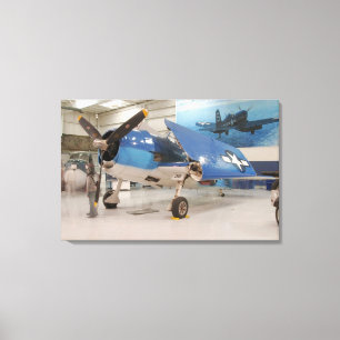 Impressão Em Tela Um avião de combate F-6F Hellcat da Segunda Guerra