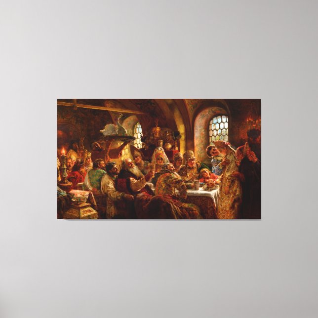 Impressão Em Tela Um Banquete de Casamento Boyar por Konstantin Mako (Frente)