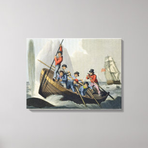 Impressão Em Tela Um barco atacando uma baleia, gravado por Matth