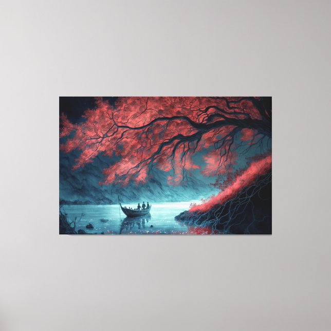 Impressão Em Tela Um barco num corpo de água (Frente)