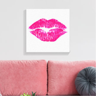 Impressão Em Tela Um Big Kiss Pink Lábios Moderno Wall Art Versão 2