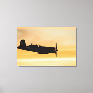 Impressão Em Tela Um caça Vought F4U Corsair