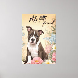 Impressão Em Tela Um cachorrinho marrom do Staffordshire Terrier