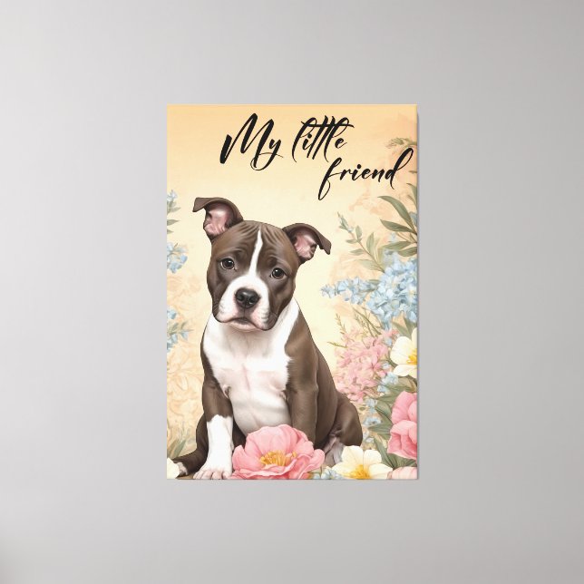 Impressão Em Tela Um cachorrinho marrom do Staffordshire Terrier (Frente)