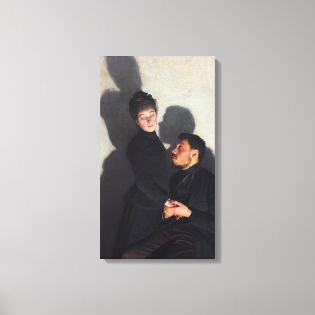 Impressão Em Tela Um Casal com Sombras Transpostas (por Emile Friant (Frente)