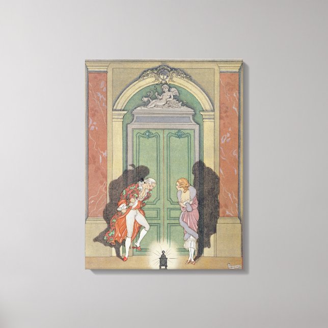 Impressão Em Tela Um Casal em Candlelight, ilustração de Les Li (Frente)