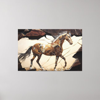 Impressão Em Tela Um Cavalo na Tela das Rochas