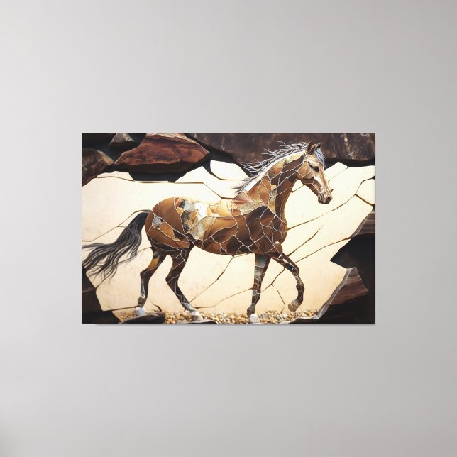 Impressão Em Tela Um Cavalo na Tela das Rochas (Frente)