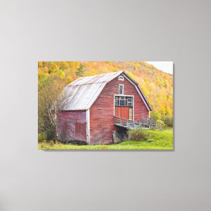 Impressão Em Tela Um celeiro nas Montanhas Verdes de Vermont. Hancoc