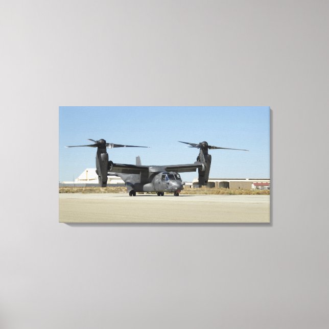 Impressão Em Tela Um CV-22 Osprey prepara-se para a descolagem (Frente)