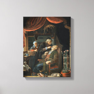 Impressão Em Tela Um dentista que examina o dente de um ancião (ól