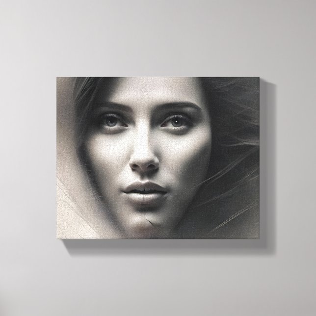 Impressão Em Tela Um desenho facial (Frente)