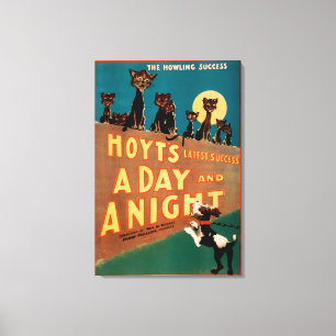 Impressão Em Tela "Um dia e gatos e cães de uma noite" musicais