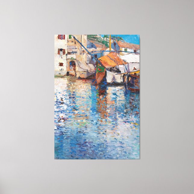 Impressão Em Tela Um dia ensolarado no velho porto Leontine von (Frente)