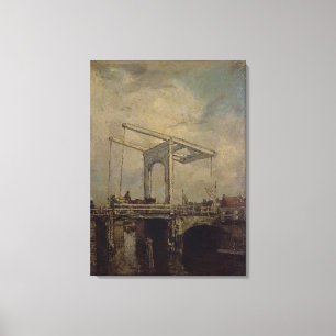 Impressão Em Tela Um Drawbridge em uma cidade holandesa, 1875
