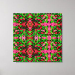 Impressão Em Tela Um estudo em rosa e verde