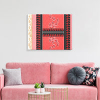 Um fechamento do featu tecido vermelho e preto com