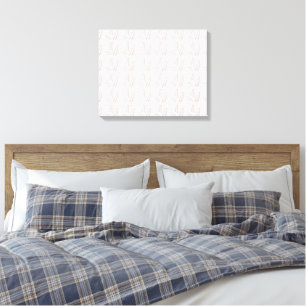 Impressão Em Tela um fundo branco com folhas rosa sobre ele