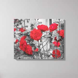 Impressão Em Tela um grupo de rosas vermelhos na impressão de tela