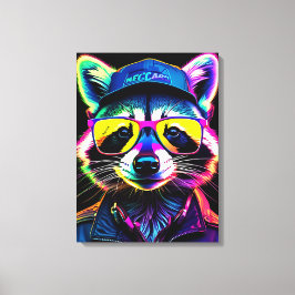 Impressão Em Tela Um guaxinim em óculos