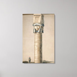 Impressão Em Tela Um Hathor dirigiu a coluna em Dendarah, ilustraç