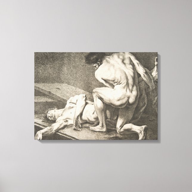 Impressão Em Tela Um homem levanta as pernas de outro homem (Frente)