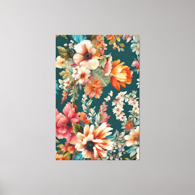 Impressão Em Tela Um Incrível Floral de Verão como Pintura (Frente)